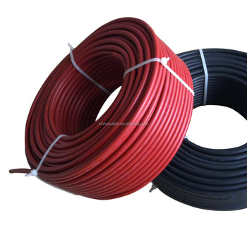 CE TUV Kabel Surya Merah Hitam 4mm2 6mm2 10mm2 DC PV1-F Sistem Energi Pv Kawat Panel Kabel Surya Untuk Dijual
